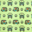 [S2009R-1110] [S2009R] Jersey Printed Peace And Love (Old Green)