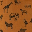[S1140L-183760] [S1140L] Double Gaze Plate Imprimé Faune Snoozy Fabrics (Rouge Brique)