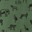 [S1140L-183759] [S1140L] Musselin Eben Gedruckt Tierwelt Snoozy Fabrics (Dunkles Altes Grün)
