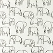 [S1156L-183480] [S1156L] Poplin Bedrukt Olifanten Line Art Snoozy Fabrics (Wit)
